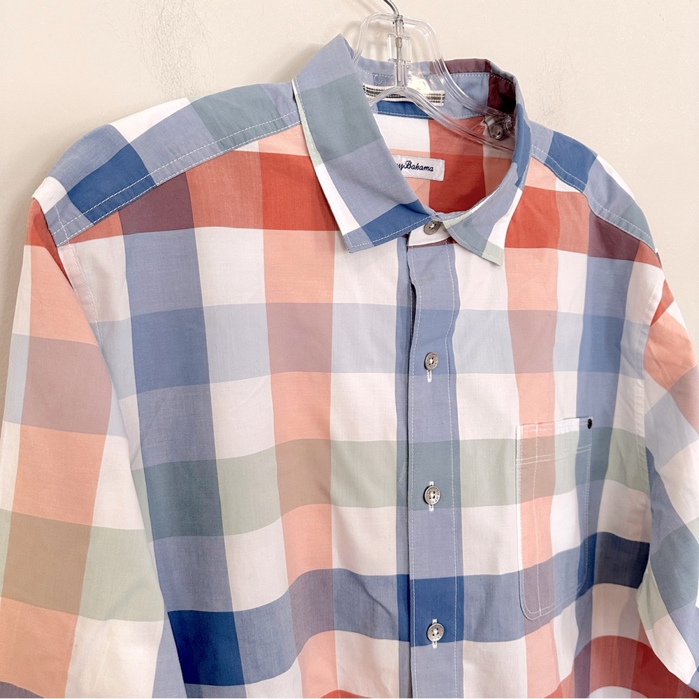 Tommy Bahama Long Sleeve‎ Paradise Poplin Check Camp Shirt Men's Large Cotton - Picture 3 of 7
